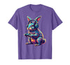 Rabbit Gaming Animal Video Games Funny Rabbit T-Shirt in Purple Heather