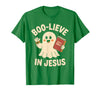 Christian Halloween Merch Boo-Lieve in Jesus - Christian Halloween Christianity T-Shirt - Kelly Green