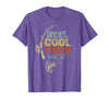 Cool Papa Fathers Day Fishing Gifts Funny Fisherman Vintage Reel Cool Papa T-Shirt - Purple Heather