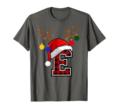 Cow Letter Name Initial Buffalo Plaid Alphabet Monogram T-Shirt