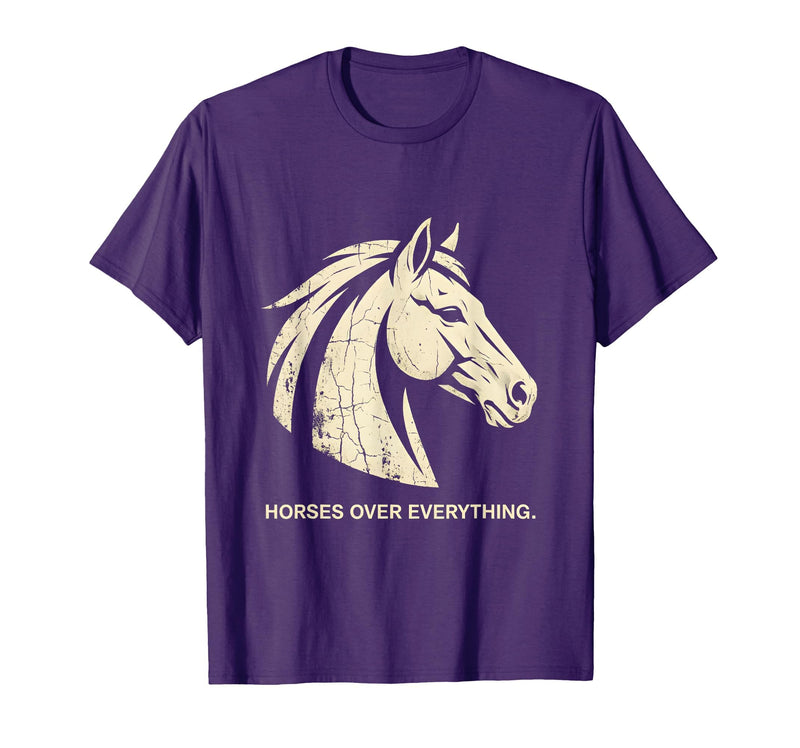 Mademark Horses Over Everything Equestrian Women Design T-Shirt - Men - Purple