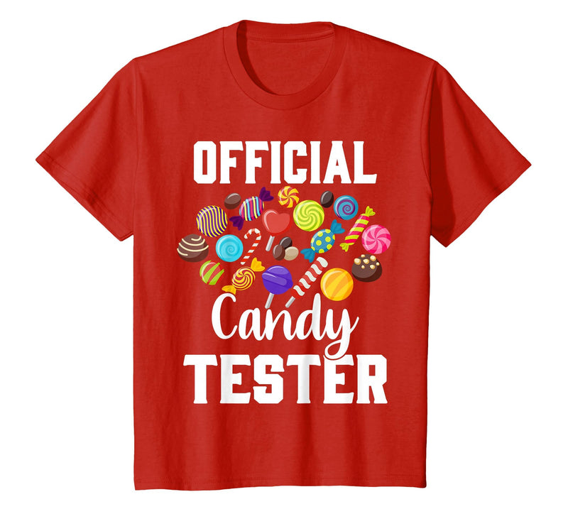 Candy Tester Sweets Lover Gifts & Apparel Official Candy Tester Halloween Costume Boys Girls Kids T-Shirt - Red