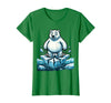 Mademark Polar Bear on Cracking Ice Floe Illustration T-Shirt - Kelly Green