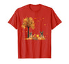 Funny German Shepherd Thanksgiving Halloween German Shepherd Autumn Leaf Fall Dog Thanksgiving Halloween T-Shirt - Red