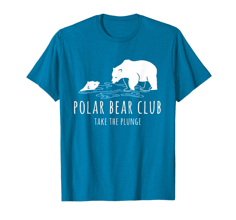 Global Warming Awareness Arctic Winter Ice Polar Bear Club Take The Plunge Ice Bear T-Shirt - Sapphire Blue
