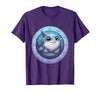 Mademark Great White Shark Tangled in Anchor Chain Art T-Shirt - Purple