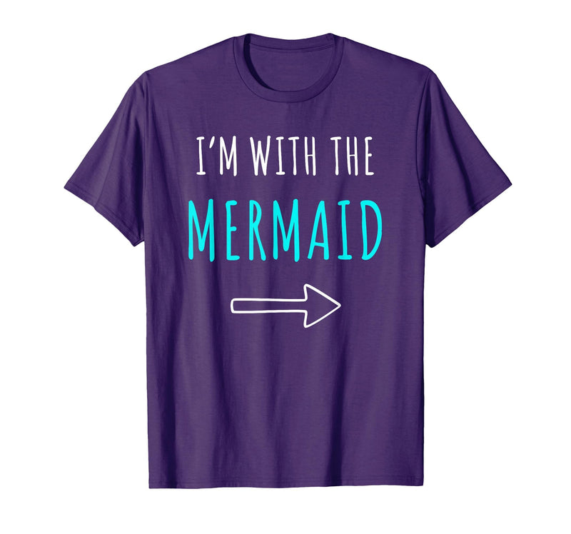Mermaid Shirt Funny Easy Halloween Shirt Funny Mermaid Halloween Parents or Couples Costume T-Shirt - Purple