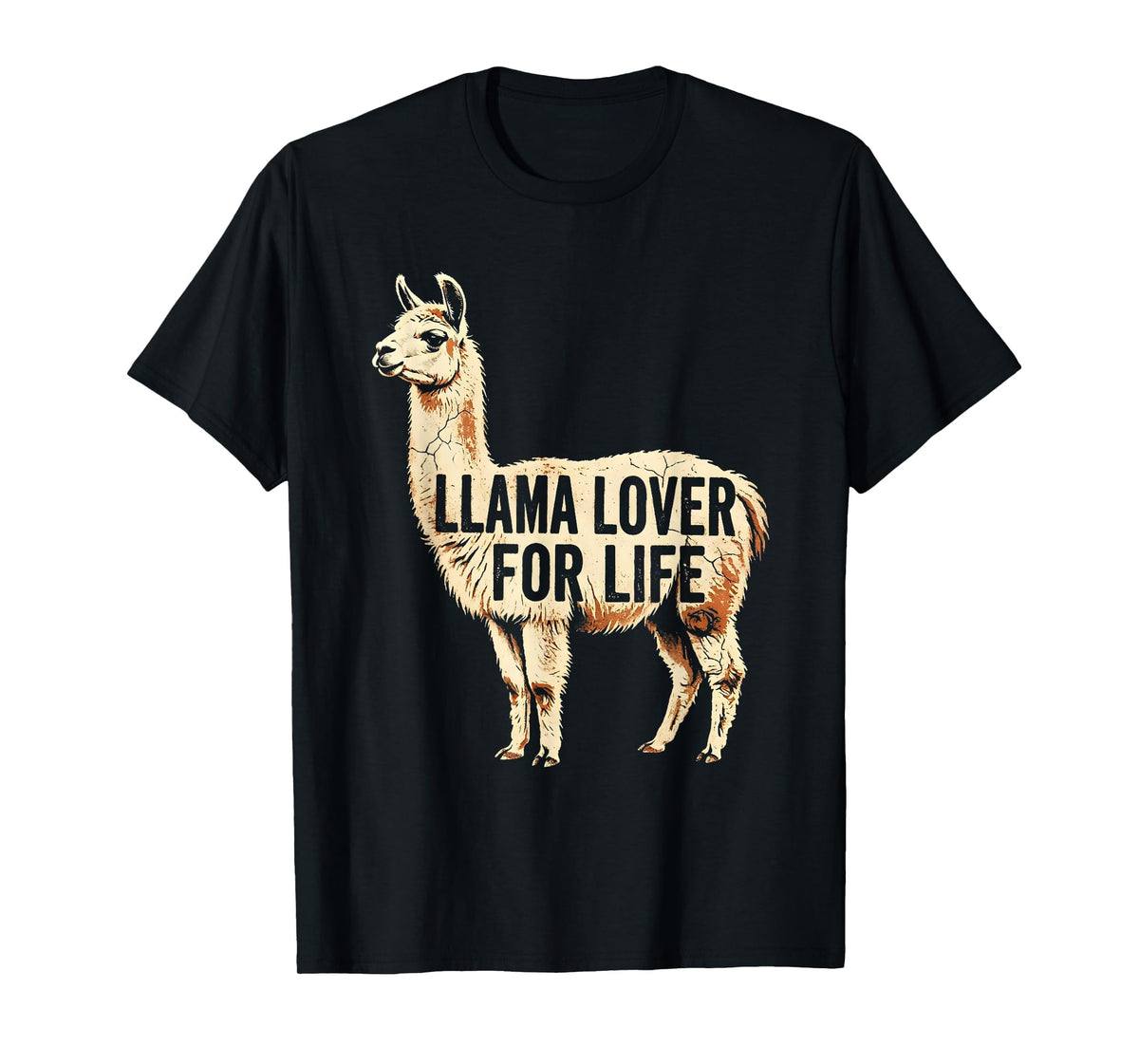 Mademark Llama Lover For Life Peru Graphic Design T-Shirt - Black
