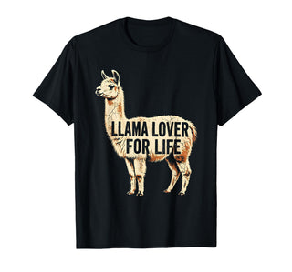 Mademark Llama Lover For Life Peru Graphic Design T-Shirt - Black