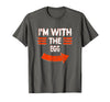 Halloween Mega Warehouse Vintage I'm with the Egg Lazy Halloween Costume T-Shirt - Asphalt Grey