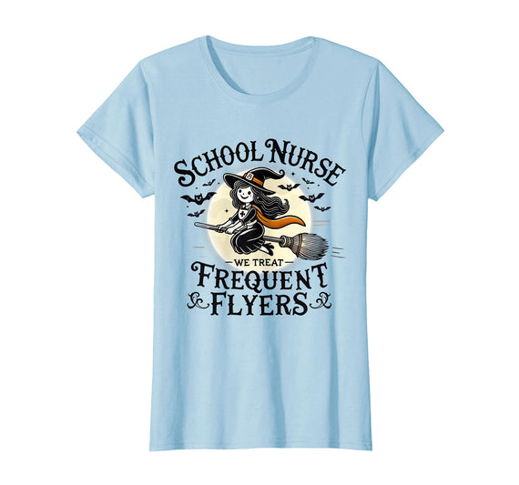 Spooky Halloween Costume School Teacher Student School Nurse Treat Frequent Flyer Witch Funny Halloween 2024 T-Shirt - Baby