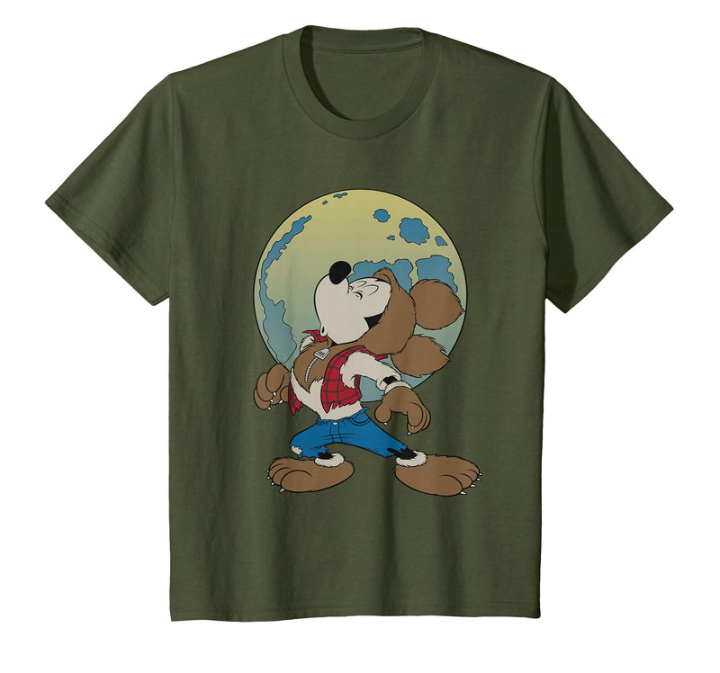 Disney Mickey Mouse Werewolf Halloween Costume T-Shirt - Olive Green