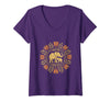 Mademark Women's Mother Elephant Nudging Newborn Calf Maternity V-Neck T-Shirt - Women - Purple