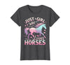 Funny Horse Lovers Just a Girl Who Loves Horses T-Shirt - Dark Heather Grey