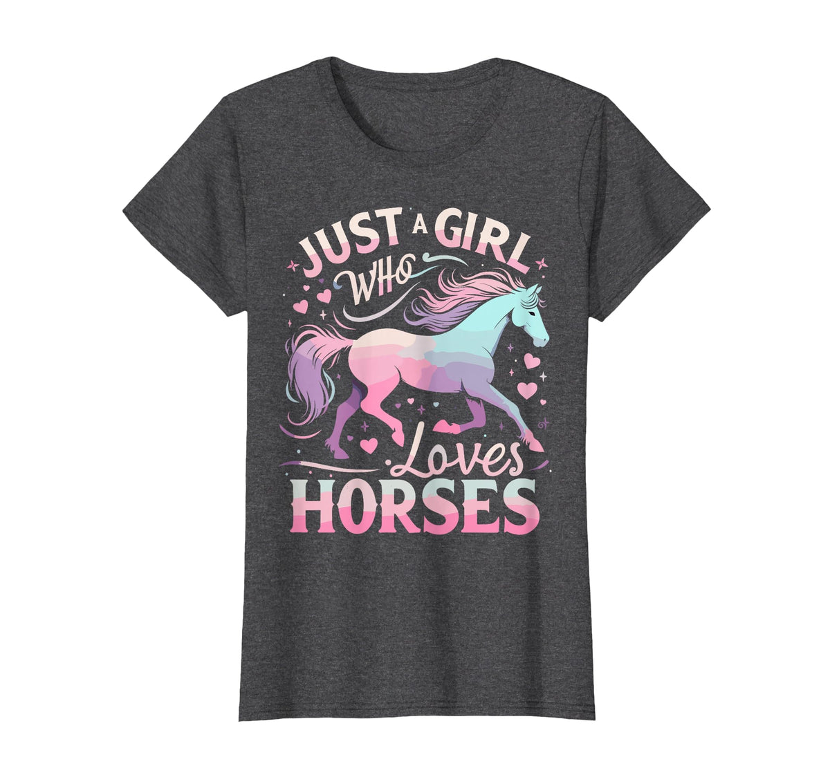 Funny Horse Lovers Just a Girl Who Loves Horses T-Shirt - Dark Heather Grey