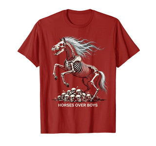 Mademark Horses Over Boys Equestrian Design for Women T-Shirt - Men - Cranberry Red