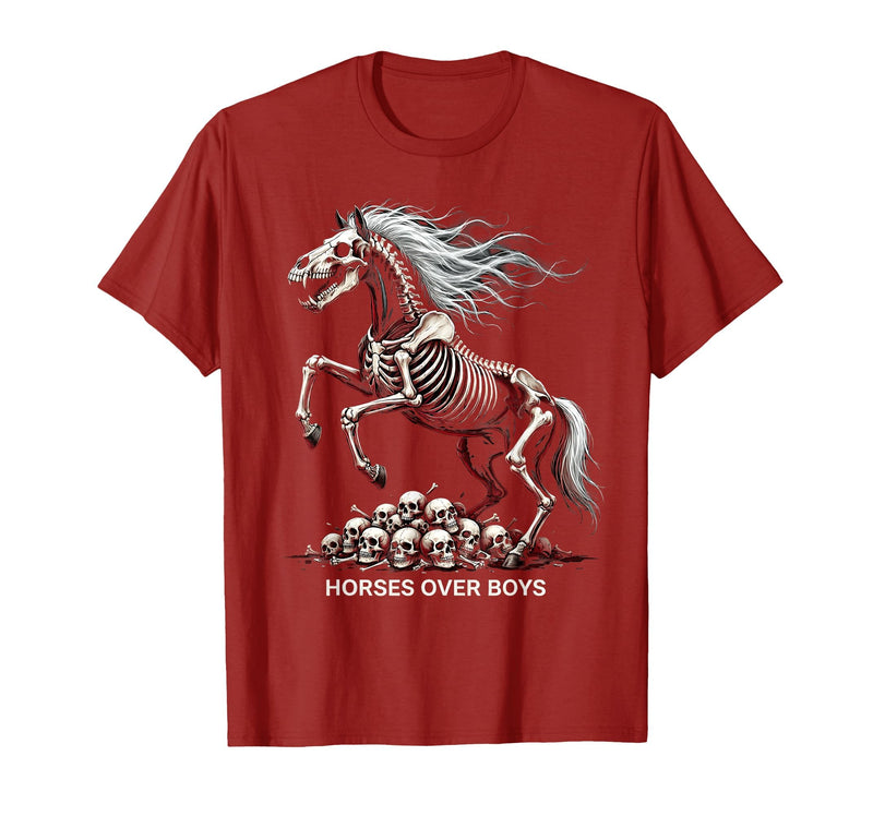 Mademark Horses Over Boys Equestrian Design for Women T-Shirt - Men - Cranberry Red