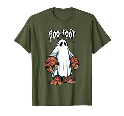 Spooky Bigfoot Sasquatch Ghost Halloween Humor Fun Boo Foot Bigfoot Ghost Sasquatch Halloween Funny Humor T-Shirt