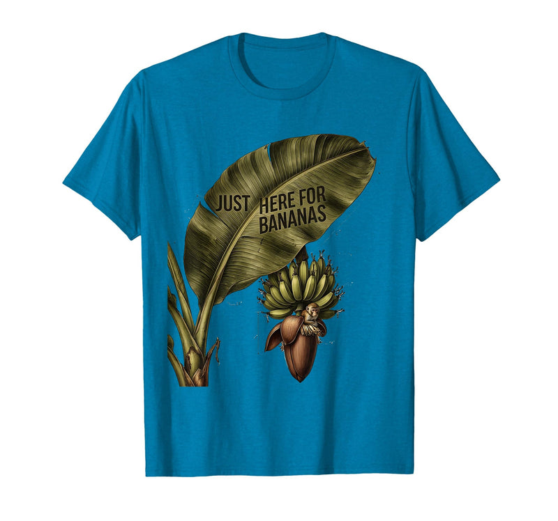 Mademark Just Here for Bananas Funny Monkey Design T-Shirt - Men - Sapphire Blue