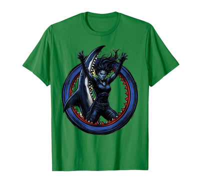 Shark Fin Back Woman Graphic Tee T-Shirt