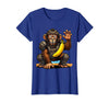 Mademark Monkey Catcher Baseball Banana Ball Graphic T-Shirt - Women - Royal Blue
