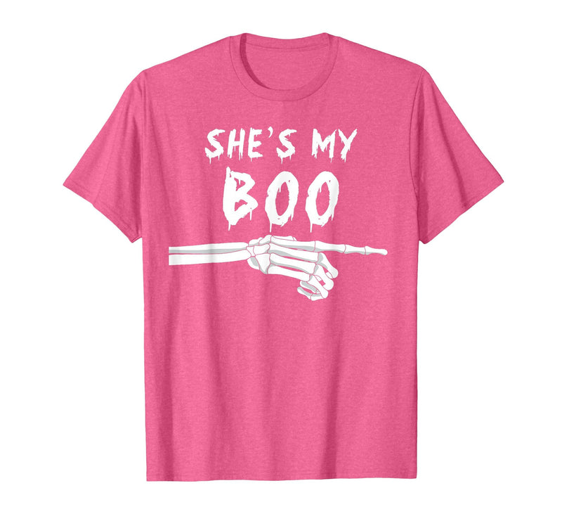 Miftees Matching Halloween Tees She's My Boo Matching Halloween Costume She's My Boo T-Shirt - Pink Heather