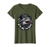 Mademark Bite Me I'm Busy Shark Women Graphic Design T-Shirt - Olive Green