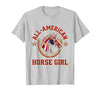 Mademark All-American Horse Girl Bold Varsity Horse Design T-Shirt - Men - Silver Grey