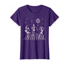 Sollomio Skeletons Dancing at The Club with a Disco Ball Halloween T-Shirt - Purple