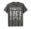 Dancing Skeletons Halloween Party Music Shirts Spooky Skeletons Symphony Halloween Dance Music Men Women T-Shirt - Asphalt