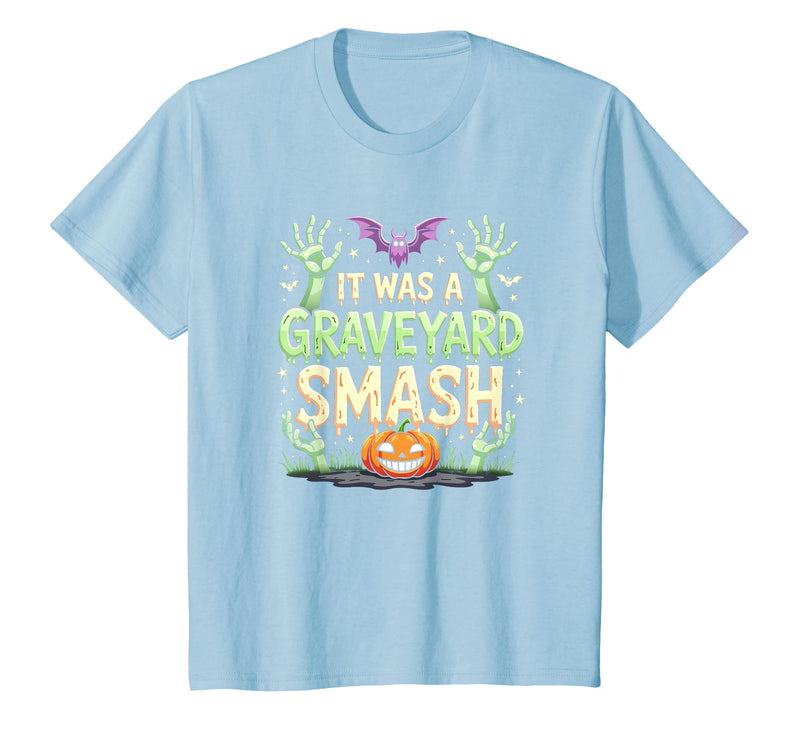 Mademark Monster Mash Graveyard Smash Halloween Party Fun T-Shirt - Baby Blue