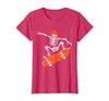 Funny Boys Kids Skeleton Skater Art Skateboarding Skeleton Riding Skateboard Halloween Skater T-Shirt - Red Heather