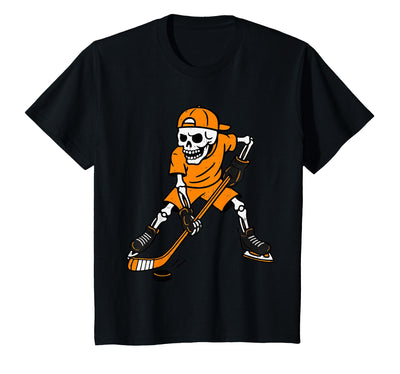 Halloween Tees for Women Men Kids Hockey Skeleton Halloween Costume Boys Teens Girls Kids T-Shirt
