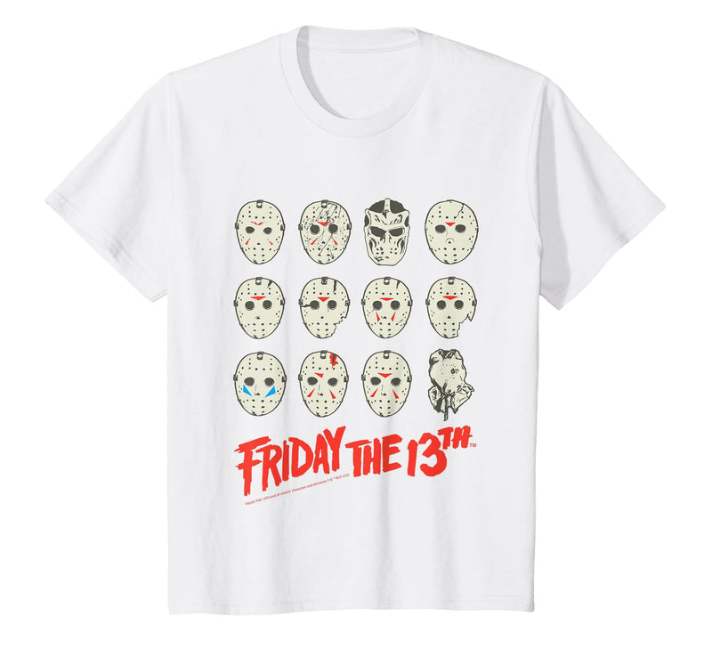 Friday The 13th Halloween Design Masks T-Shirt - White