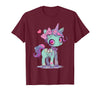 Kawaii Pastel Goth Creepy Cute Witchy Halloween Ts Kawaii Pastel Goth Creepy Cute Witchy Zombie Unicorn T-Shirt - Burgundy