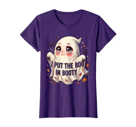 Mademark I Put the Boo in Booty Funny Halloween Design T-Shirt - Purple