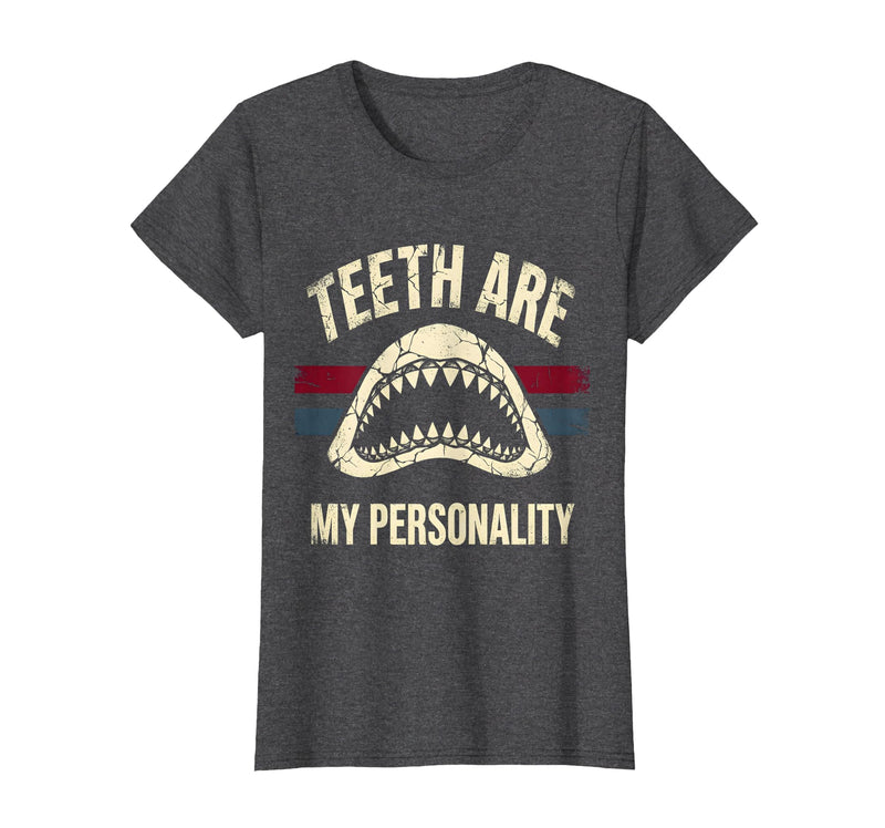 Mademark Teeth Are My Personality Shark Design T-Shirt - Dark Heather Grey