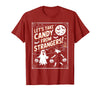 Classic Cool Candy Halloween Apparel Let's Take Candy from Strangers Retro Halloween T-Shirt - Cranberry Red