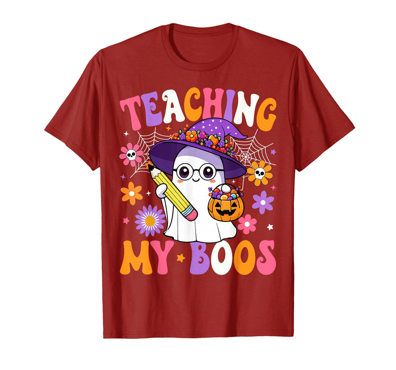 Teaching My Boos Ghost Teacher Halloween Outfits Teaching My Boos Teacher Ghost Teach Funny Halloween Teacher T-Shirt -