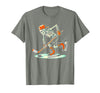 Halloween Costume For Hockey Lovers Funny Skeleton Hockey Halloween for Ice Hockey Lovers T-Shirt - Olive Heather
