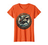 Mademark Shark Mech Robot Rising From The Ocean Graphic T-Shirt - Orange