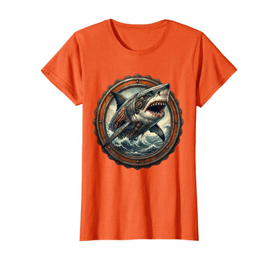 Shark Mech Robot Rising From The Ocean Graphic T-Shirt