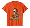 VibeKilla Video Game Halloween Skeleton Gamer Costume T-Shirt - Orange