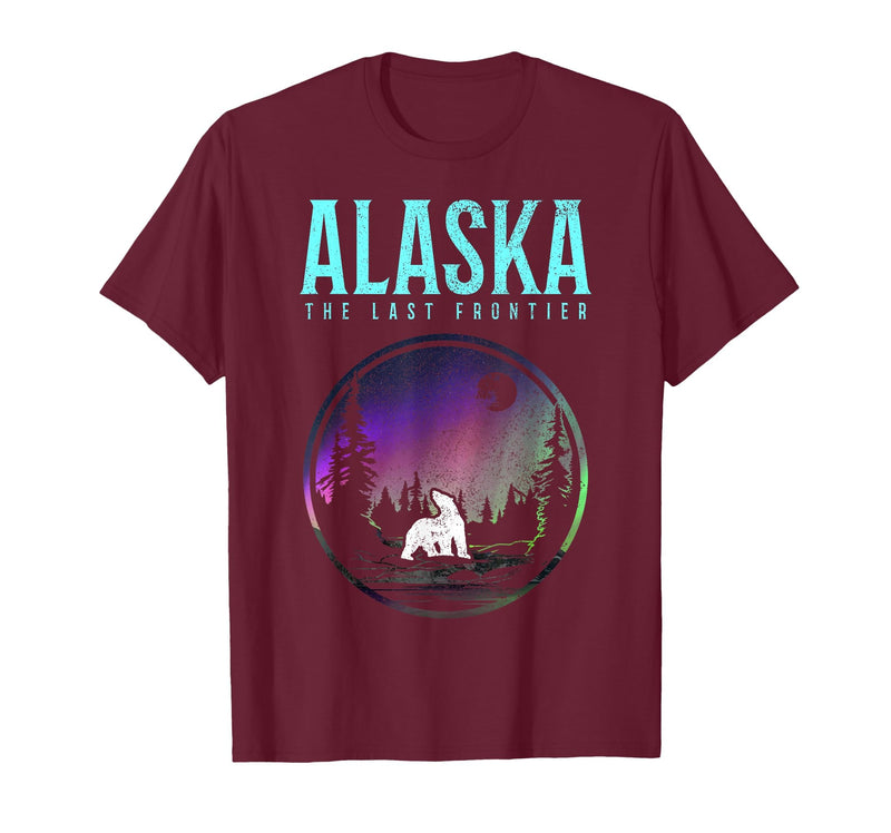 We Love Alaska - Apparel & Gifts Alaska Last Frontier Polar Bear Vintage Pride Souvenir T-Shirt - Burgundy