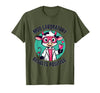 Mademark Moo Laboratory Results Positive Cow Design T-Shirt - Olive Green