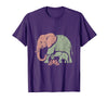 Mademark Mama Elephant Guiding Calf Through Water T-Shirt - Men - Purple