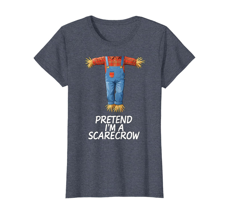 Humor Scarecrow Halloween Tees Pretend I'm A Scarecrow Halloween Costume T-Shirt - Heather Blue