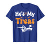 She's My Trick He's My Treat Halloween Couple Tees He's My Treat Skeleton Couples Matching Couple Halloween T-Shirt - Royal