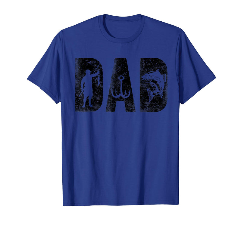 Fishing Gifts for Dad Father's Day Fisherman Fishing Dad Birthday Classic Bold Font Fish Daddy T-Shirt - Royal Blue