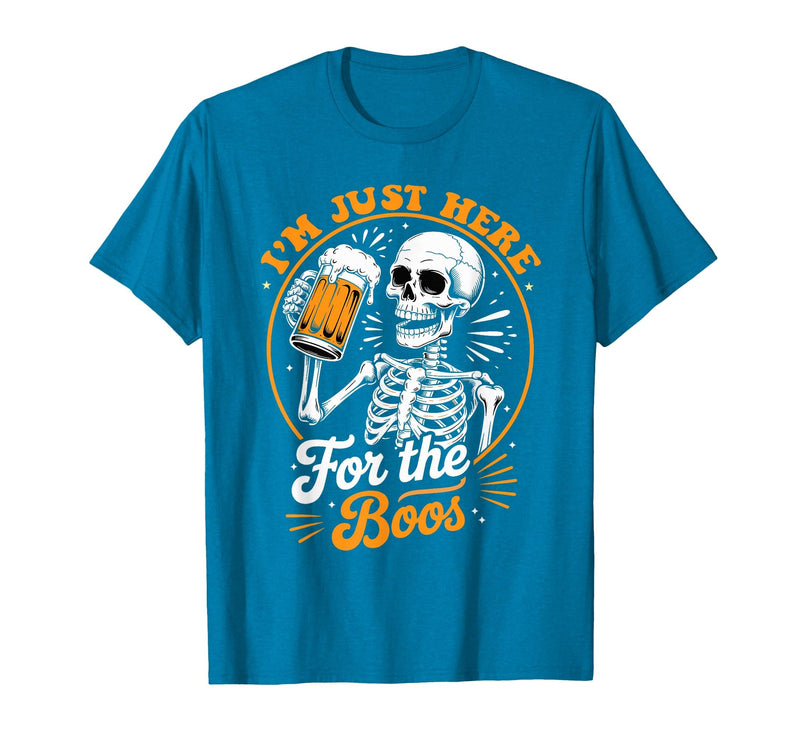 Boos Halloween Costume Cute skeleton I'm Just Here for The Boos Halloween Costume Skeleton Cute T-Shirt - Sapphire Blue